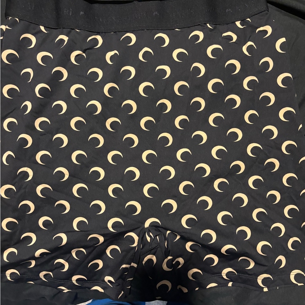 Marine Serre Black and Gold Crescent Shorts